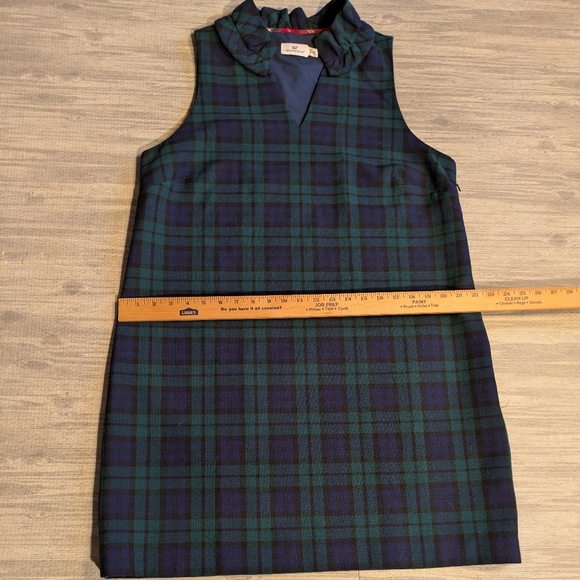 VINEYARD VINES |‎ Plaid Meredith Midi Dress Sleeveless Ruffle Neck Preppy Sz 16 - Picture 8 of 11